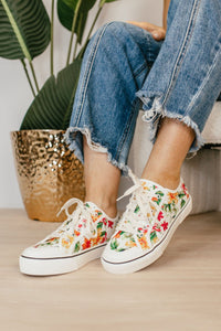 Corky's White Floral Waiting List Shoes FINAL SALE