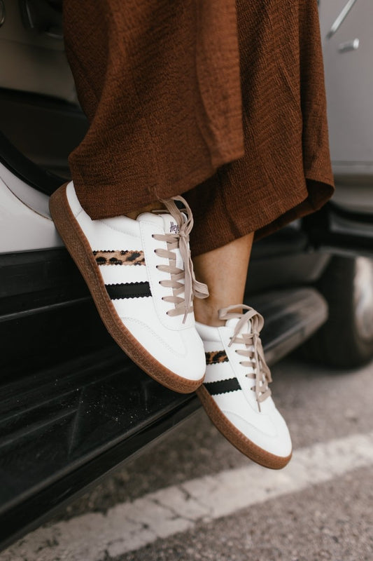 Corky's White Leopard Combo Heads Up Sneakers - Macoma Boutique301 Sneakers