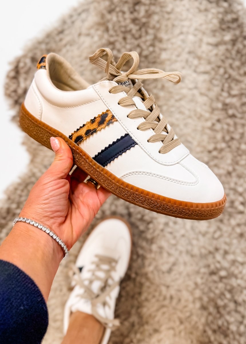 Corky's White Leopard Combo Heads Up Sneakers - Macoma Boutique301 Sneakers