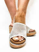 Corky's White Let's Mesh Around Sandals FINAL SALE - Macoma Boutique302 Wedges & Heels