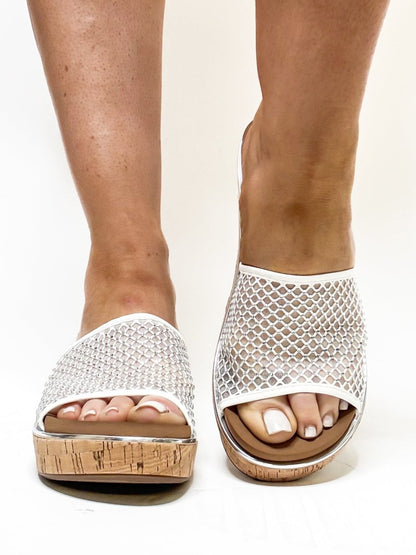 Corky's White Let's Mesh Around Sandals FINAL SALE - Macoma Boutique302 Wedges & Heels