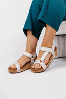 Corky's White Metallic Don't Tempt Me Sandals - Macoma Boutique302 Wedges & Heels