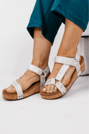 Corky's White Metallic Don't Tempt Me Sandals - Macoma Boutique302 Wedges & Heels