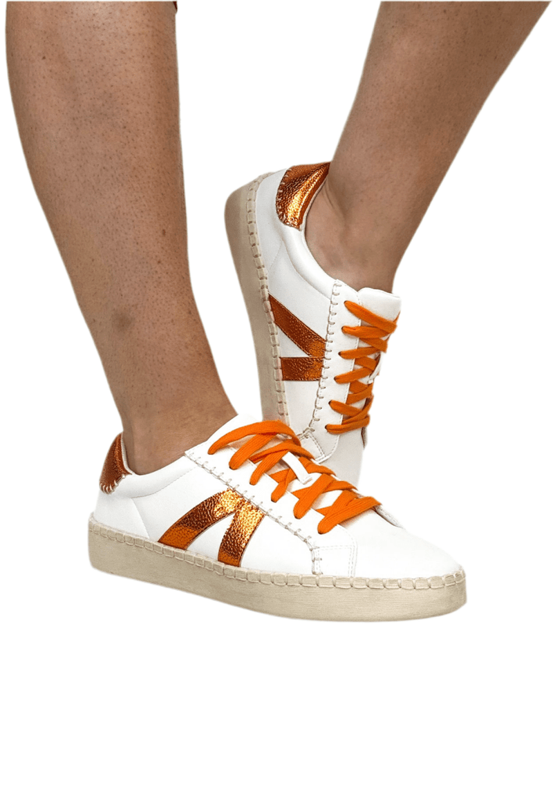 Corky's White Orange Friend Zone Sneakers