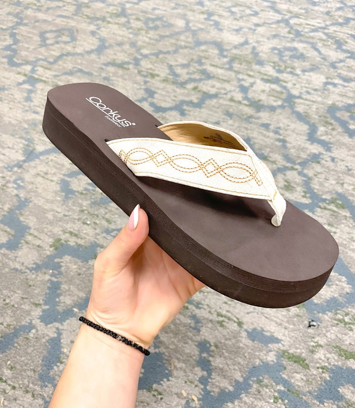 Corky's White Overboard Sandals - Macoma Boutique304 Sandals