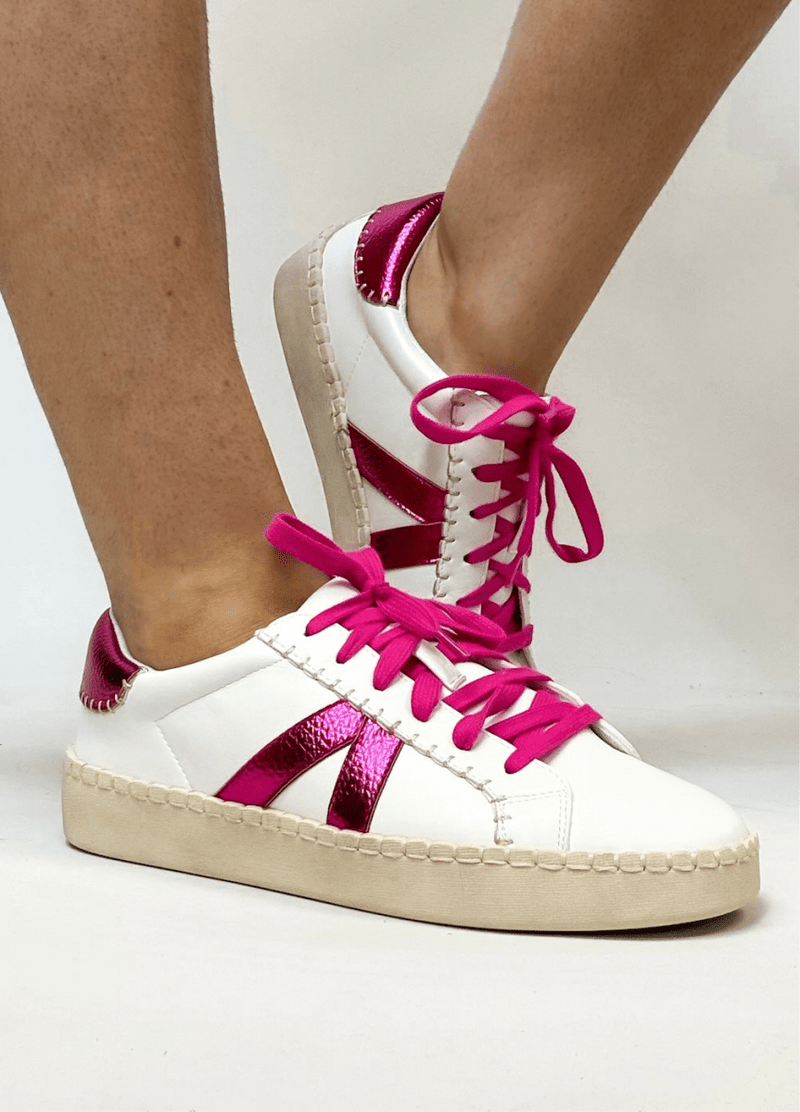 Corky's White Pink Friend Zone Sneakers