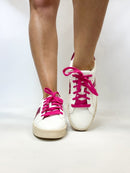 Corky's White Pink Friend Zone Sneakers - Macoma Boutique301 Sneakers