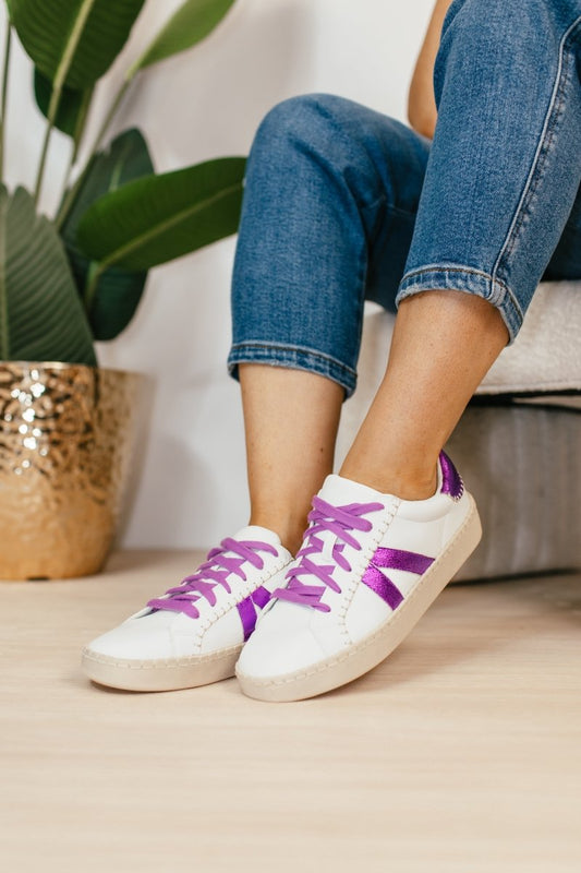 Corky's White Purple Friend Zone Sneakers - Macoma Boutique301 Sneakers