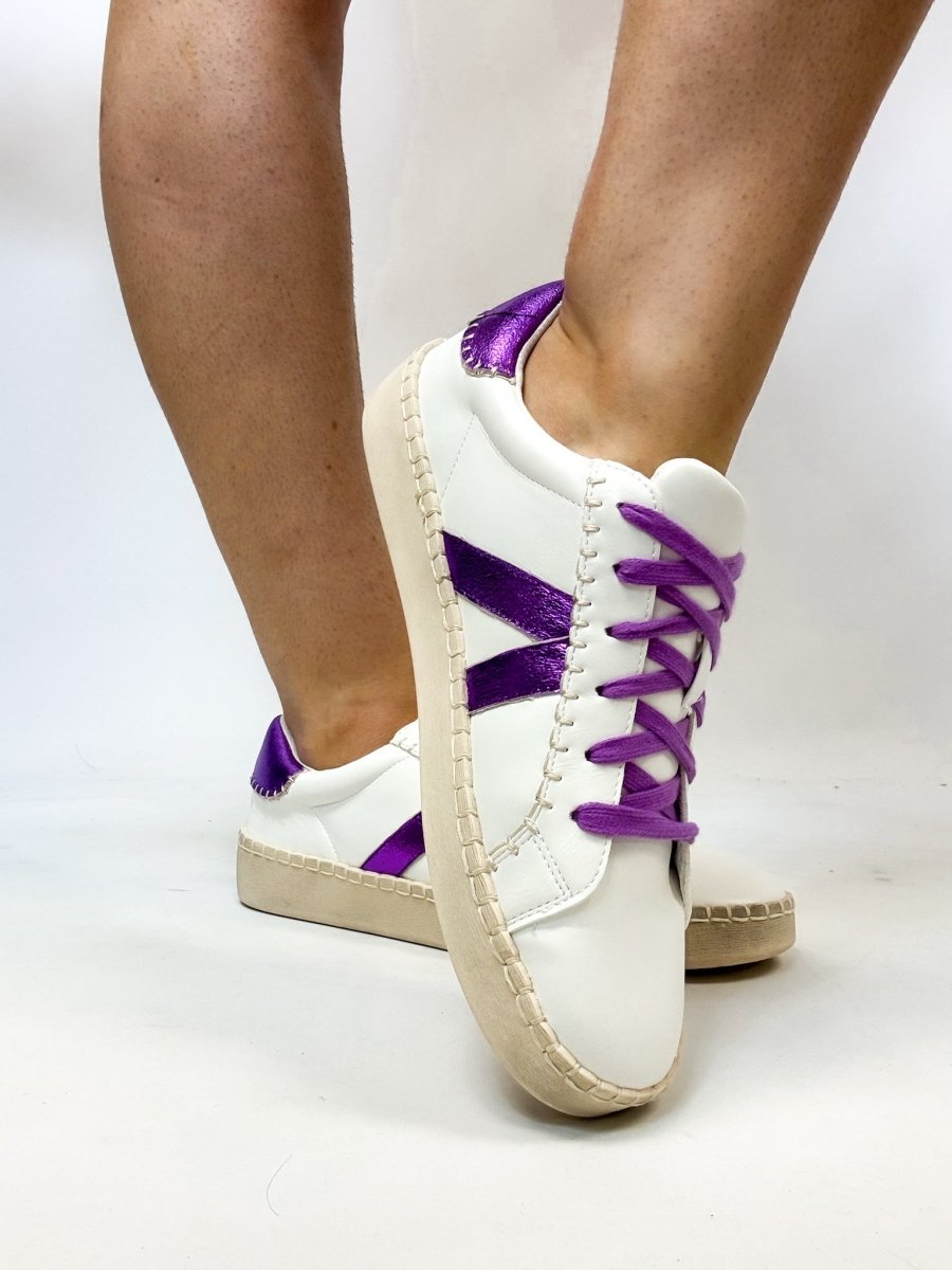 Corky's White Purple Friend Zone Sneakers - Macoma Boutique301 Sneakers