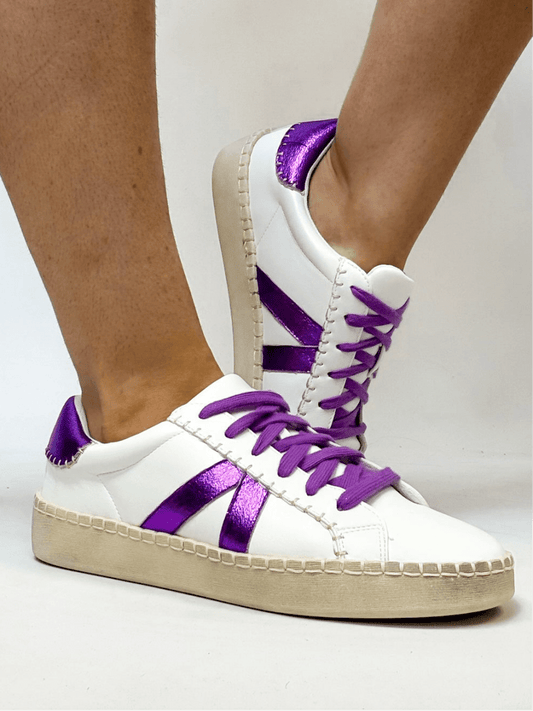 Corky's White Purple Friend Zone Sneakers - Macoma Boutique301 Sneakers