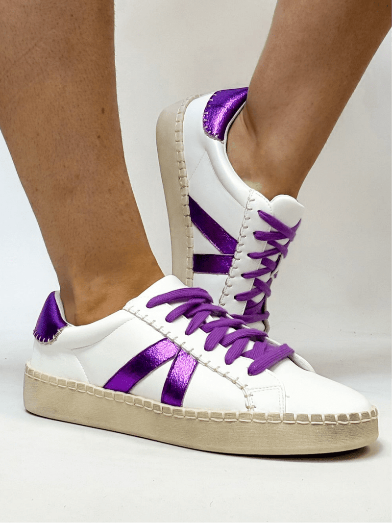 Corky's White Purple Friend Zone Sneakers