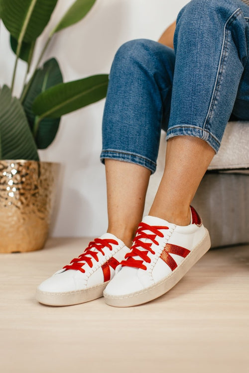 Corky's White Red Friend Zone Sneakers - Macoma Boutique301 Sneakers