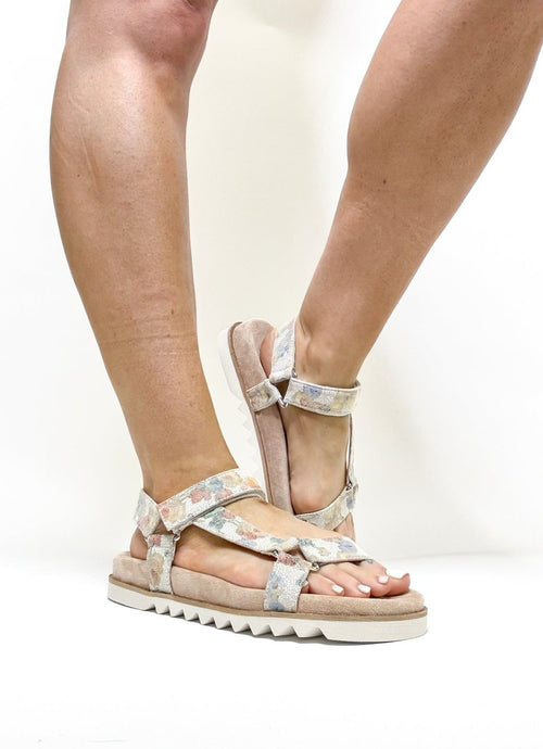 Corky's White Washed Flower Give It a Go Wedges FINAL SALE - Macoma Boutique304 Sandals