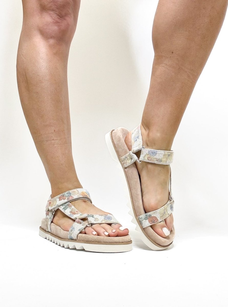 Corky's White Washed Flower Give It a Go Wedges FINAL SALE