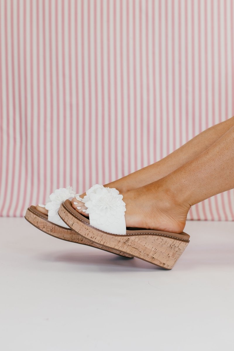 Corky's White Wildflower Wedges - Macoma Boutique302 Wedges & Heels