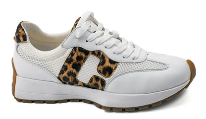 Corky's White With Leopard No Prob Sneakers - Macoma Boutique301 Sneakers