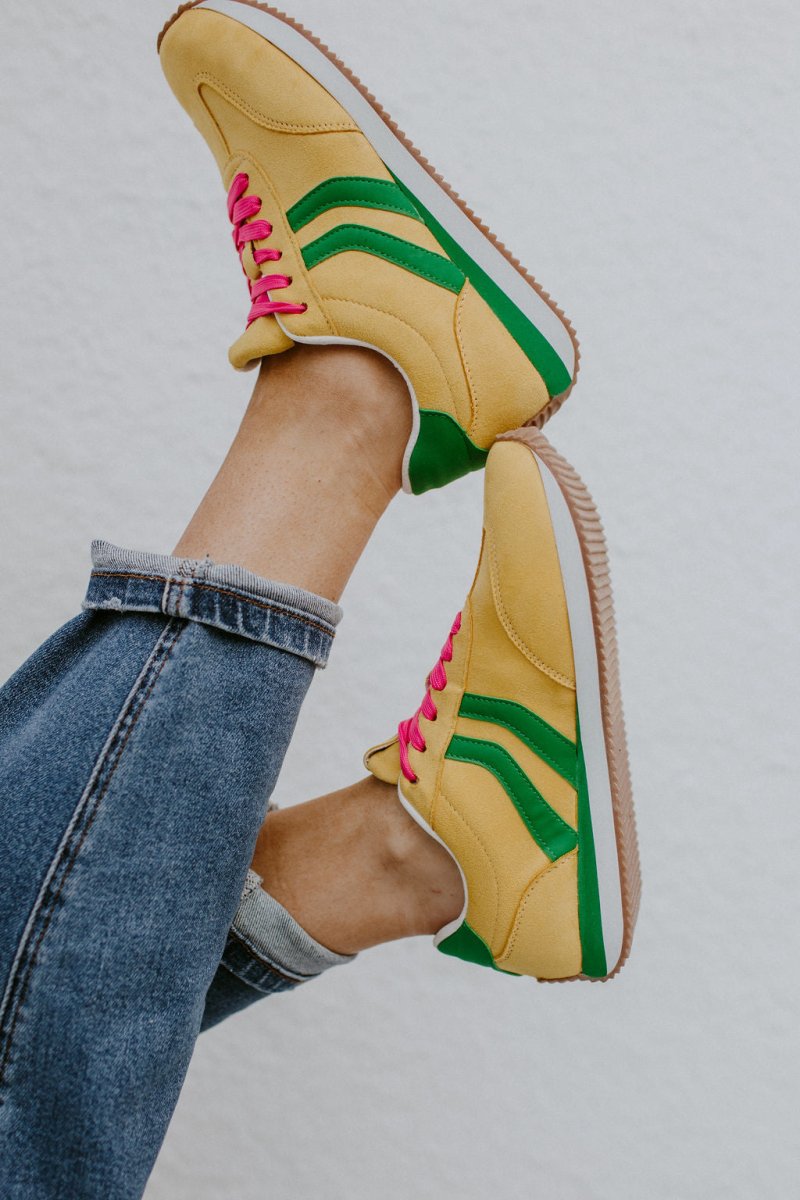 Corky's Yellow Green Combo Kickoff Sneakers