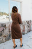 Cozy Elegance Dress In Chocolate - Reg & Curvy - Macoma Boutique250 Dresses