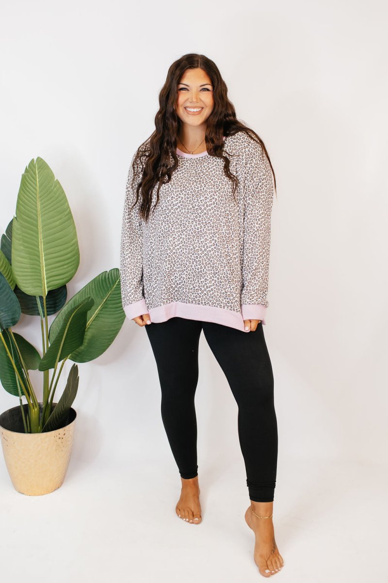 Cozy Trends Pullover In Cheetah - Reg & Curvy - Macoma Boutique130 Sweaters