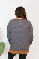 Cozy Trends Pullover In Stripe Gold - Reg & Curvy - Macoma Boutique130 Sweaters