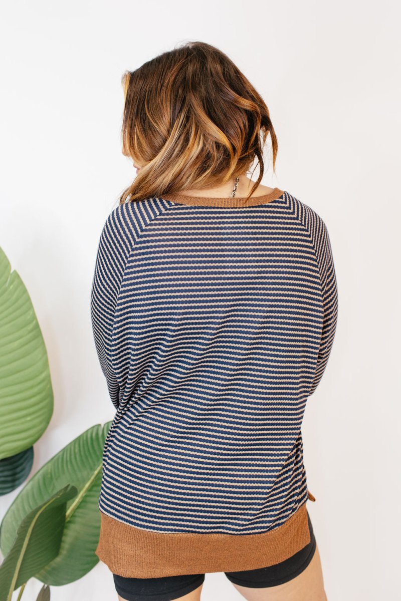 Cozy Trends Pullover In Stripe Gold - Reg & Curvy - Macoma Boutique130 Sweaters