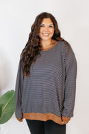 Cozy Trends Pullover In Stripe Gold - Reg & Curvy - Macoma Boutique130 Sweaters