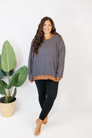 Cozy Trends Pullover In Stripe Gold - Reg & Curvy - Macoma Boutique130 Sweaters