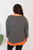 Cozy Trends Pullover In Stripe Orange - Reg & Curvy - Macoma Boutique130 Sweaters