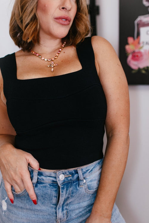 Crop & Cozy Top in Black - Macoma Boutique110 Tanks