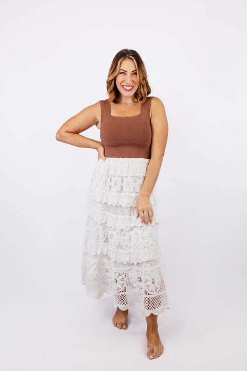 Crop & Cozy Top in Mocha - FINAL SALE - Macoma Boutique110 Tanks