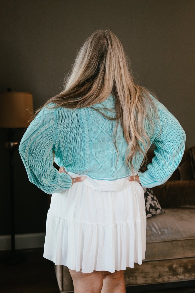 Cross My Heart Sweater In Aqua - Macoma Boutique120 Long Sleeve