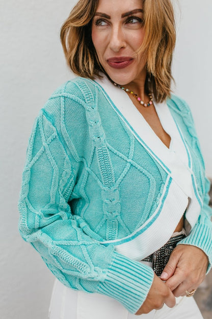 Cross My Heart Sweater In Aqua - Macoma Boutique120 Long Sleeve
