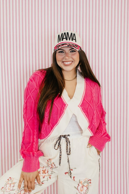 Cross My Heart Sweater In Hot Pink - Macoma Boutique120 Long Sleeve