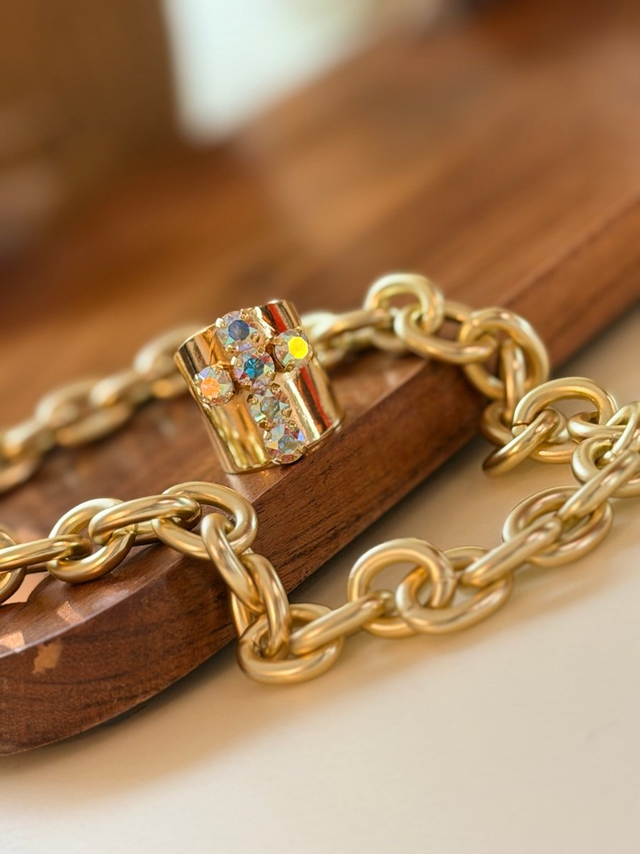 Cross Ring In AB - Macoma Boutique315 Jewelry