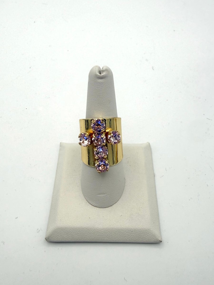 Cross Ring In Baby Pink - Macoma Boutique315 Jewelry