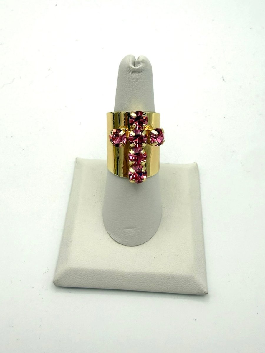 Cross Ring In Hot Pink - Macoma Boutique315 Jewelry