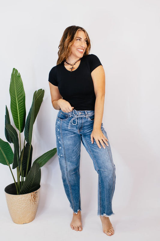 Curve Appeal Barrel Jeans - Reg/Curvy - FINAL SALE - Macoma Boutique170 Denim