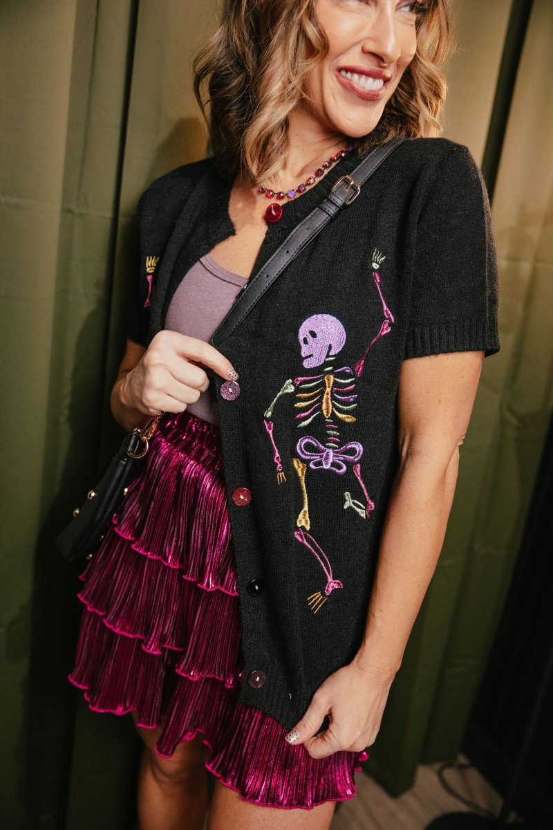 Dancing Skeletons Cardigan - Reg & Curvy - Macoma Boutique220 Cardigans/Kimonos