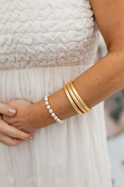 Daphne Matte Gold Bangle Bracelet - Macoma Boutique310 Accessories/Jewelry