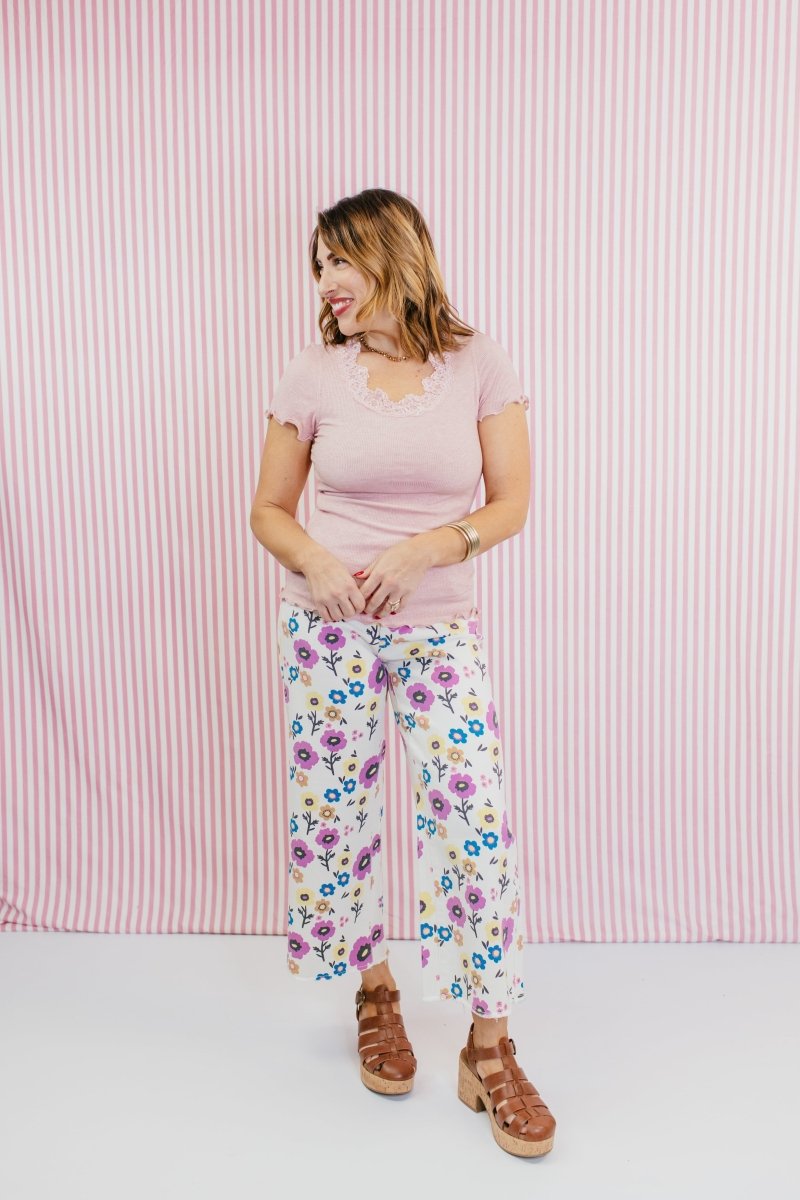 Darling Detail Top In Vintage Rose - Macoma Boutique100 Short Sleeve
