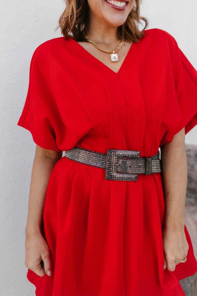 Date Night Darling Dress In Red - Macoma Boutique250 Dresses