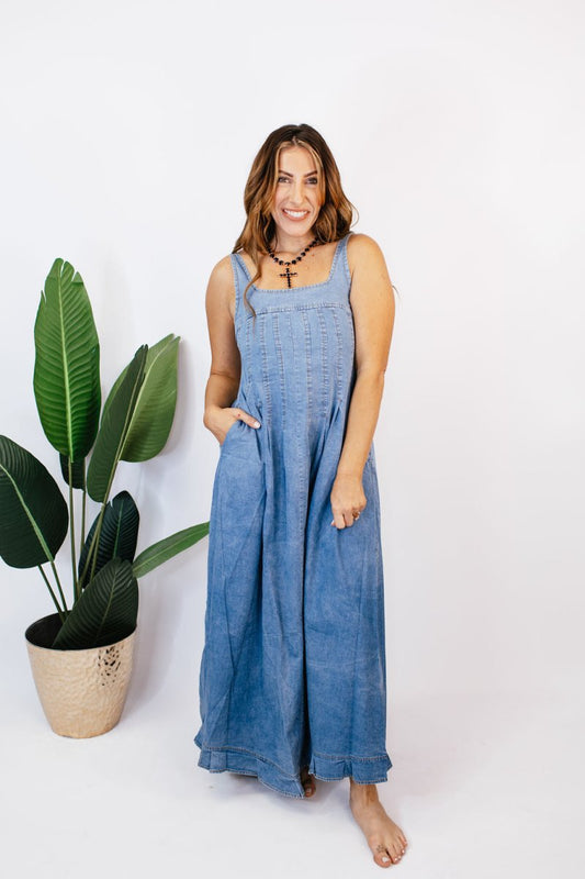 Deep Blue Day Dress - FINAL SALE - Macoma Boutique250 Dresses