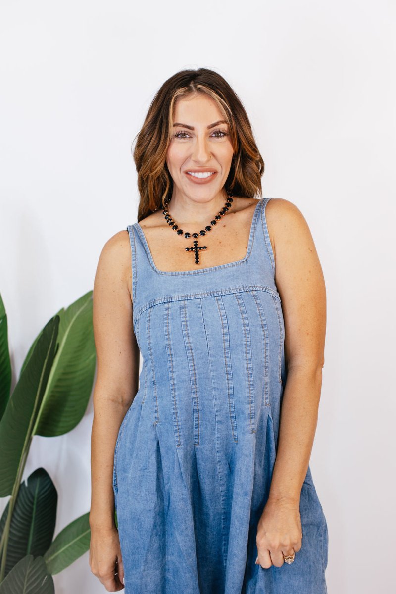 Deep Blue Day Dress - FINAL SALE - Macoma Boutique250 Dresses