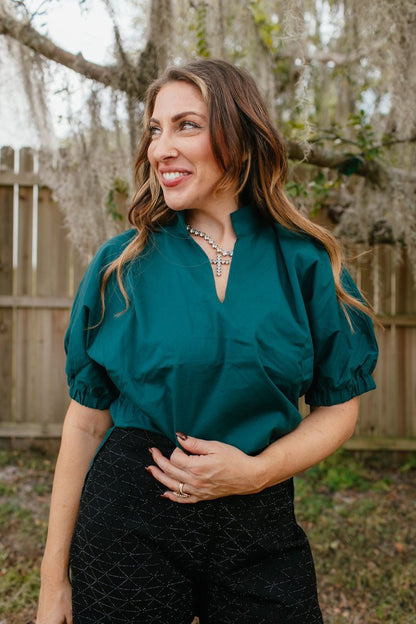 Deep Forest Top - Reg & Curvy - Macoma Boutique100 Short Sleeve