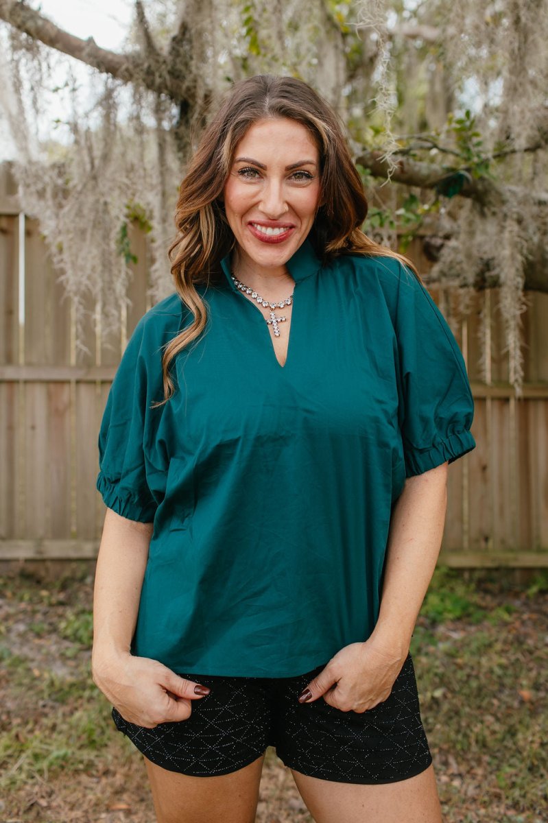 Deep Forest Top - Reg & Curvy - Macoma Boutique100 Short Sleeve