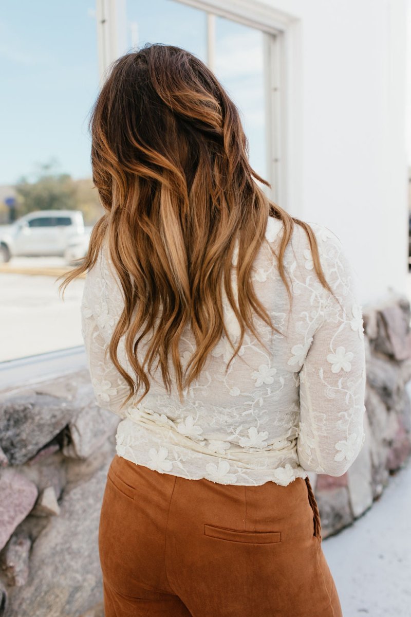 Delicate Bloom Mesh Top - Reg & Curvy - Macoma Boutique120 Long Sleeve