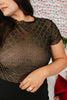 Delicate Details Top In Black & Gold - Reg & Curvy - Macoma Boutique100 Short Sleeve