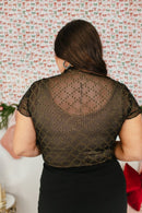 Delicate Details Top In Black & Gold - Reg & Curvy - Macoma Boutique100 Short Sleeve