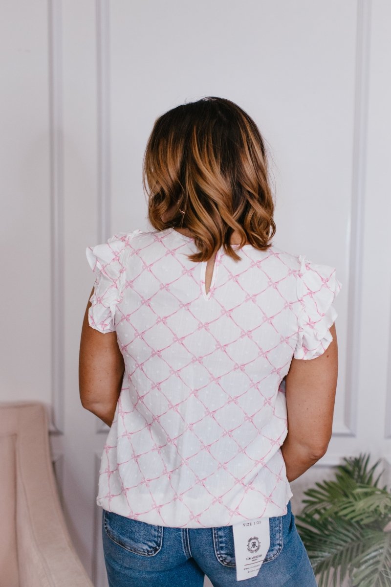 Dot Dot Bow Top - FINAL SALE - Macoma Boutique100 Short Sleeve