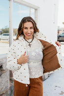 Dot to Trot Puffer Jacket in Cream - Macoma Boutique240 Jackets/Blazers